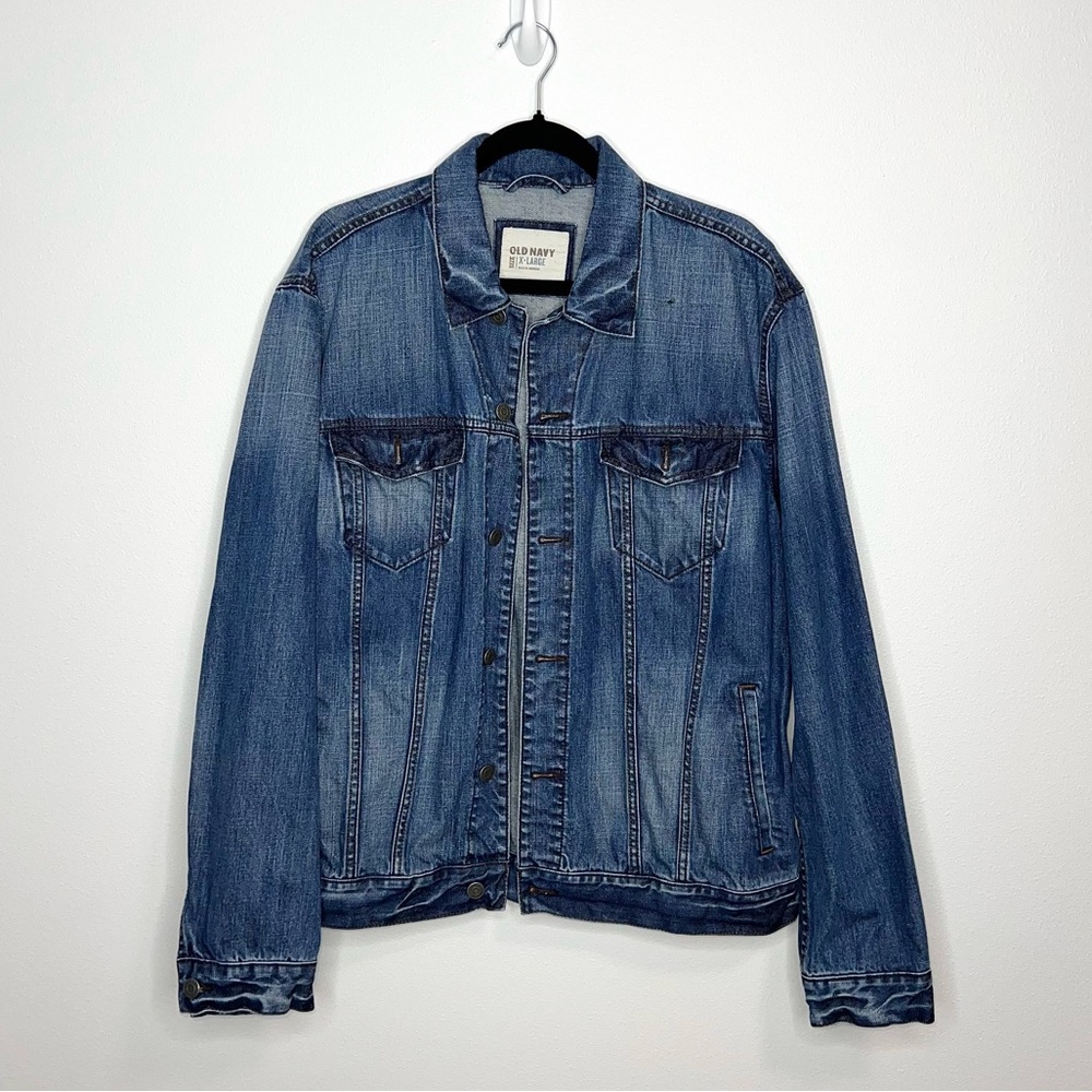 Old Navy Y2K Trucker Denim Jacket Blue Vintage Blue Jean Sz X-Large Men’s Unisex